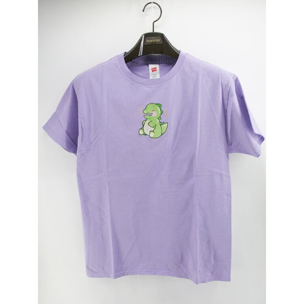 Dinosaur Embroidered Shirt Purple Medium‎ Hanes